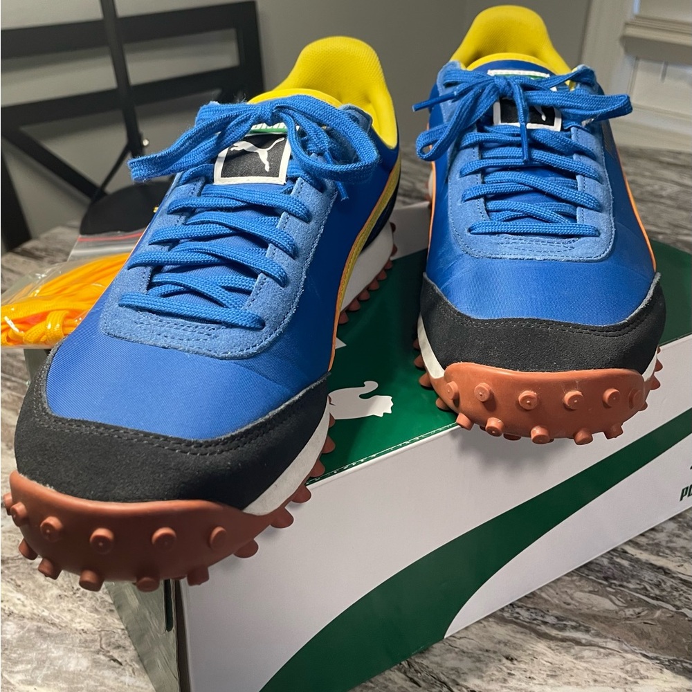 Puma Fast Rider Sneakers - Blue and Yellow - Picture 4 of 8